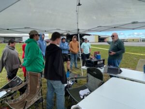 Steve K3SKS leads a discussion at the Clearfield Airport Boy Scout Camporee.